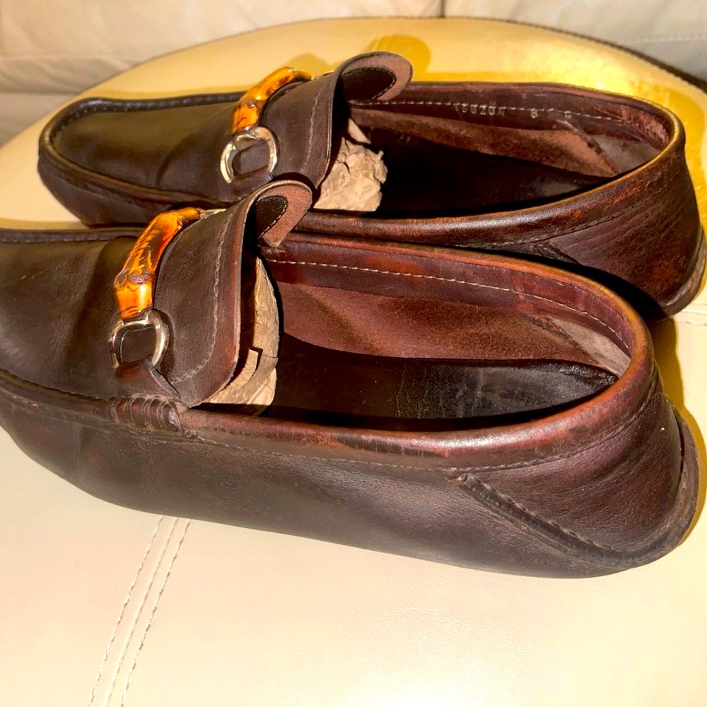 Gucci Brown Leather Driver Bamboo Horsebit, size 42 - Picture 13 of 15